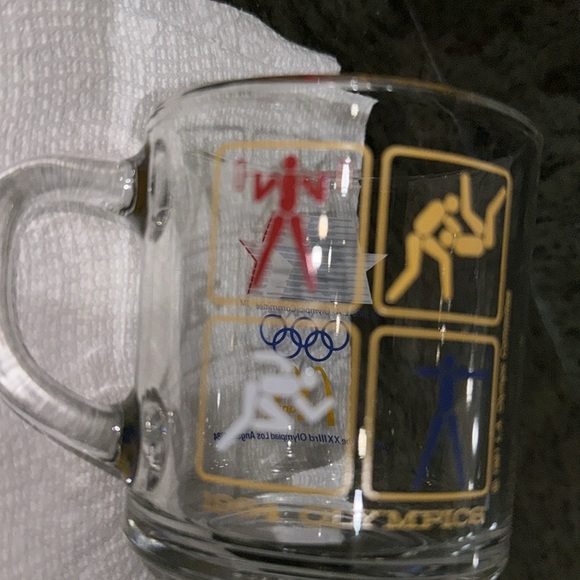 McDonald’s X Olympics Glass Mug 1984 Features Star McDonald’s logo & Athletes - Picture 7 of 12